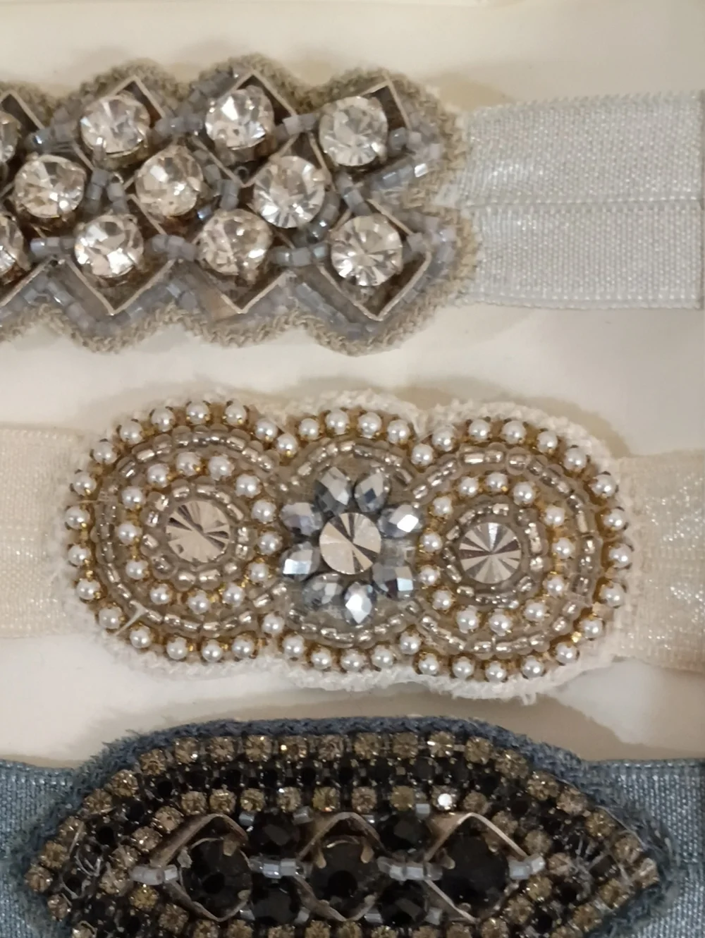 Anthropologie Jeweled Metallic Hair Ties, Set Of 3 - NWT!